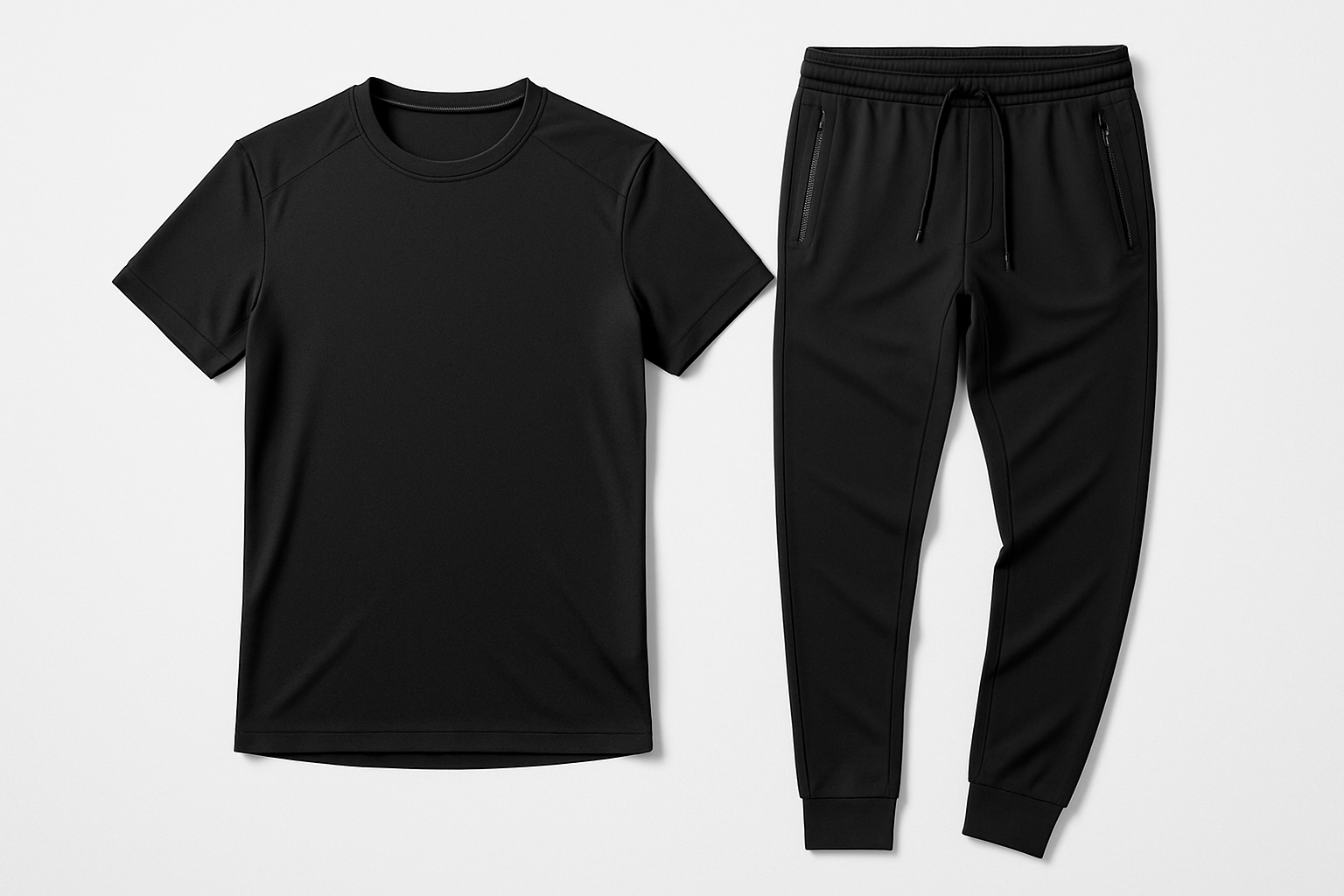 fit gym shirt and pants (black) bundle